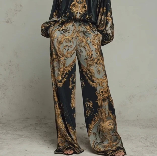 Unisex 3D Print Long Sleeve Top and Pants Loungewear Set