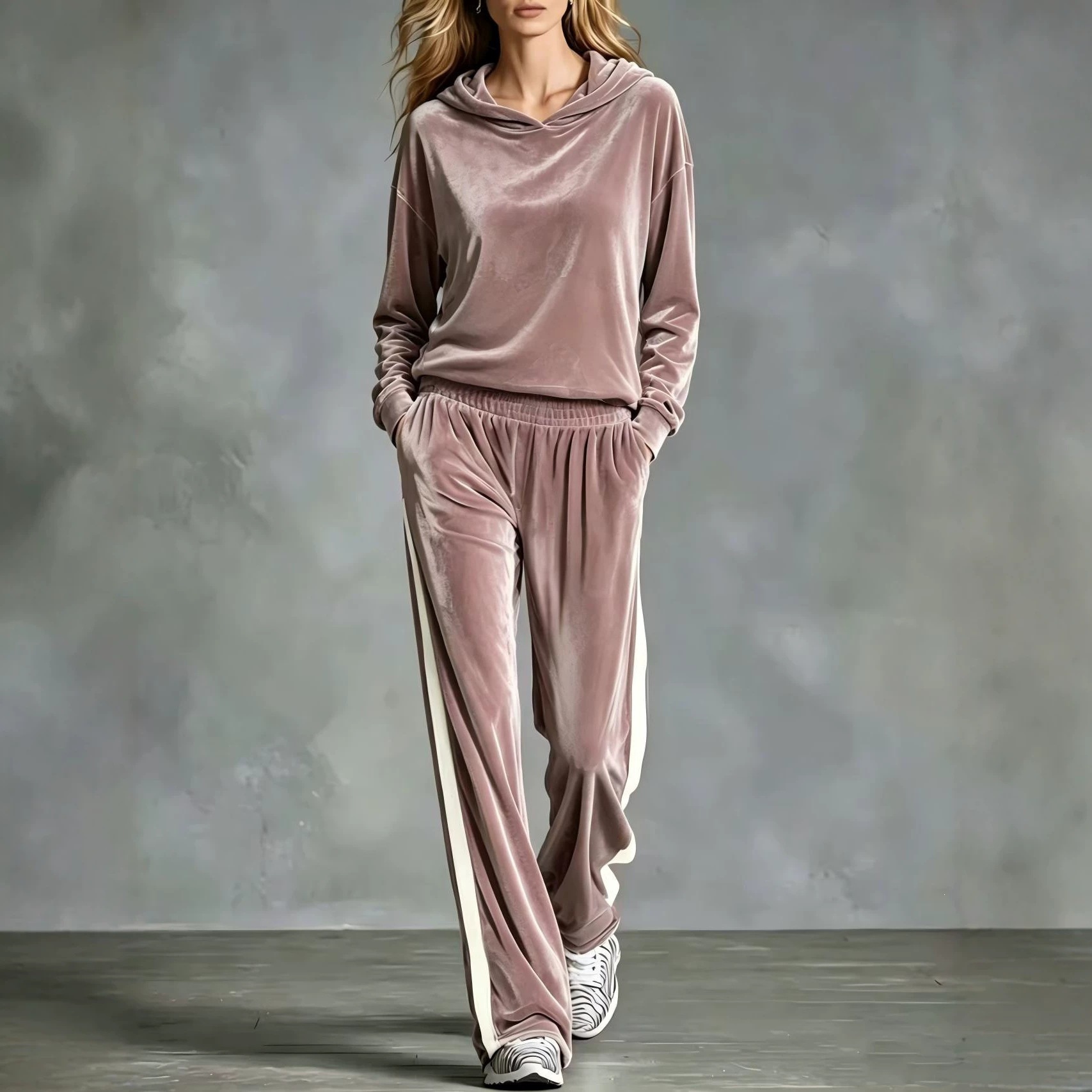 Women's Casual Loose Long Sleeve Top and Pants Two-Piece Set