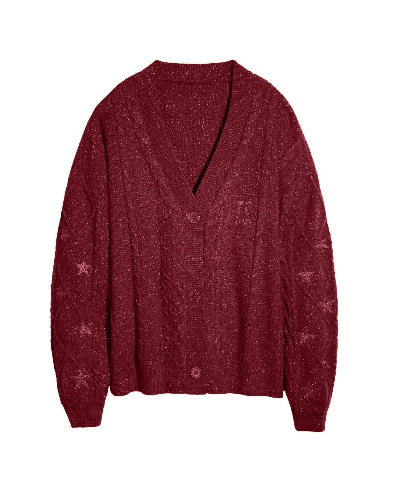 Orange Star Embroidered Cardigan Sweater