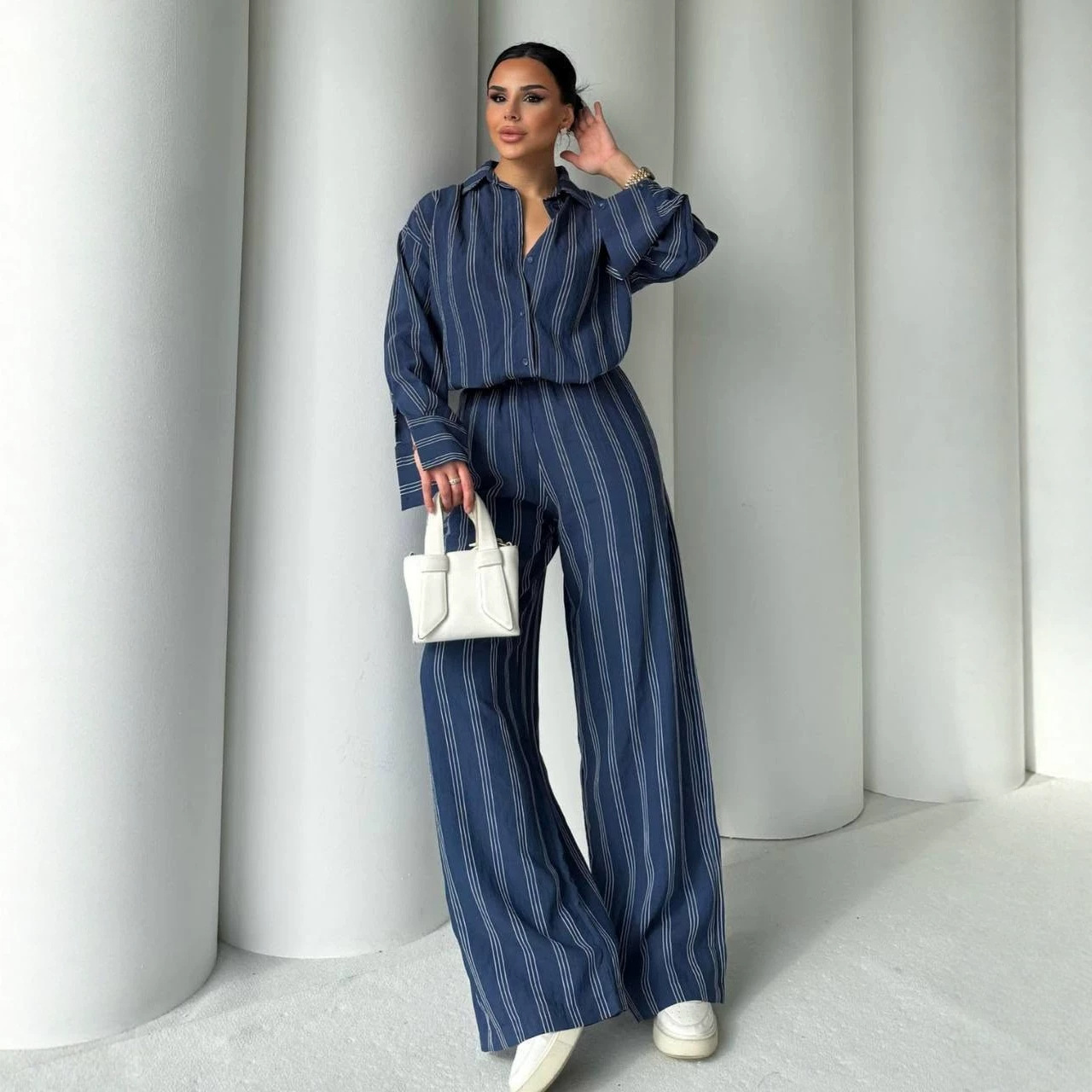 Women's Vintage Tie-Waist Long Jumpsuit