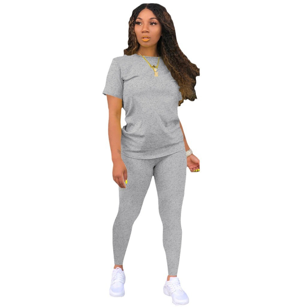 Women's Solid Color Long Sleeve Two-Piece Casual Set