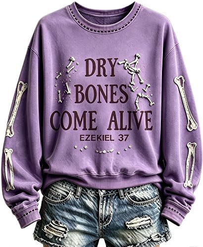 Bone Letter Print Crewneck Long Sleeve Pullover Sweatshirt