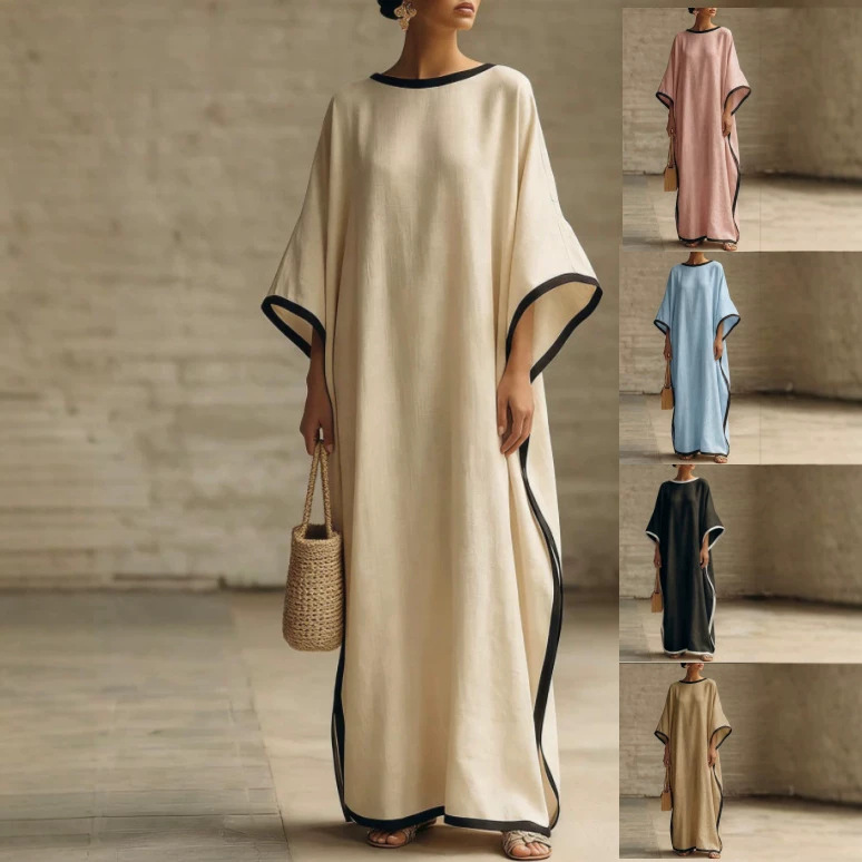 Women's Loose Batwing Sleeve Long Dress