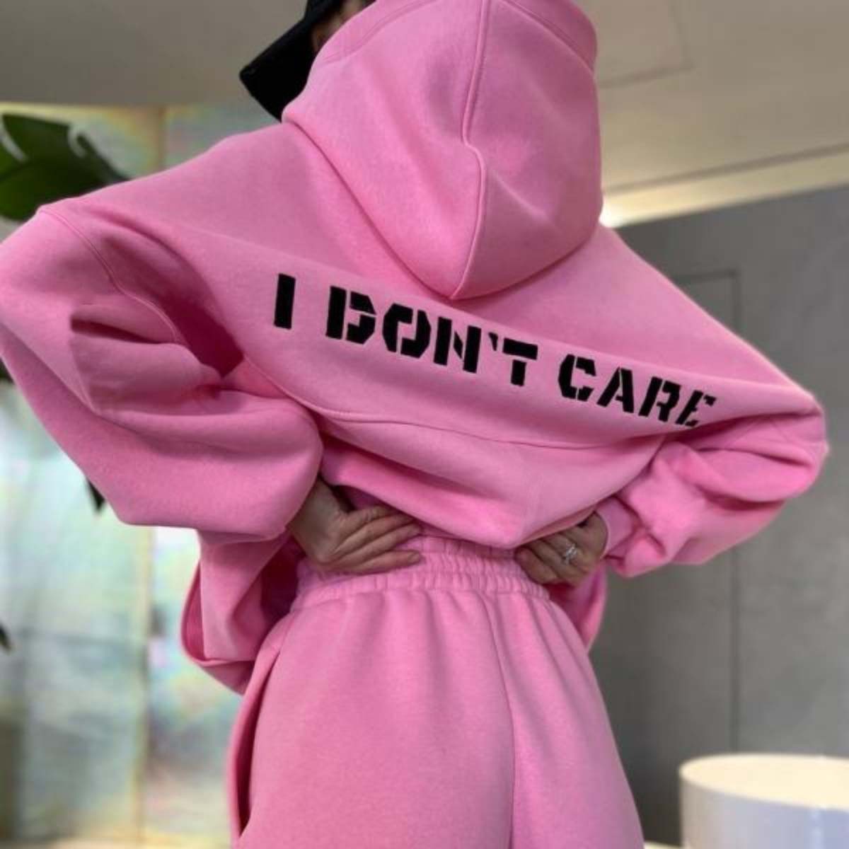 Women's Hooded Print Sweatshirt and Pants Set Casual Sportswear