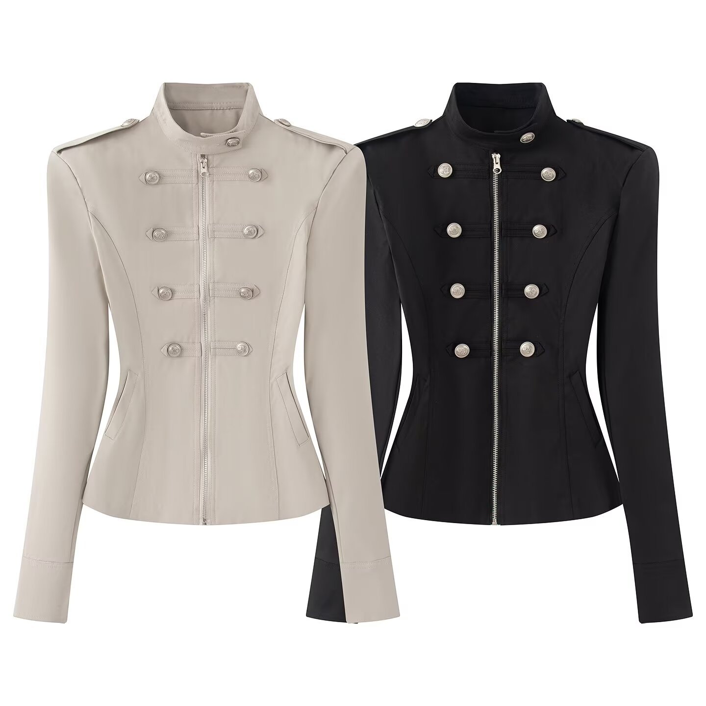 Women's Retro Slim Fit Zip-Up Jacket