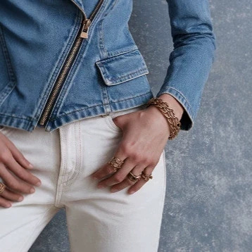 Solid Color Moto Denim Jacket