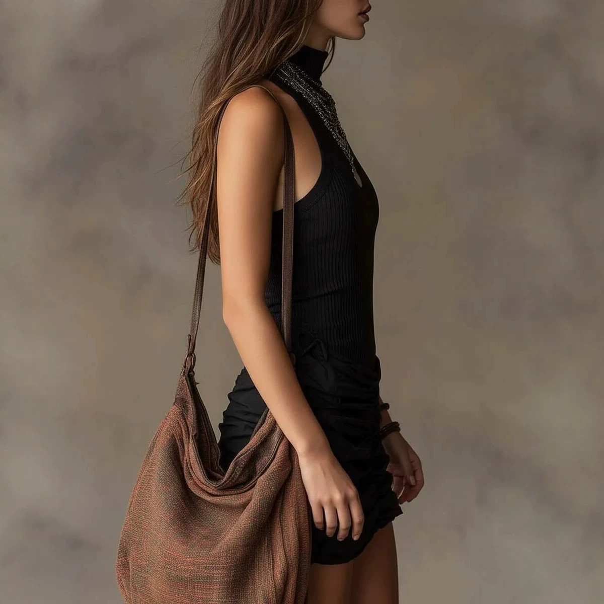 Sleeveless Slim Fit Black Gothic Tank Dress