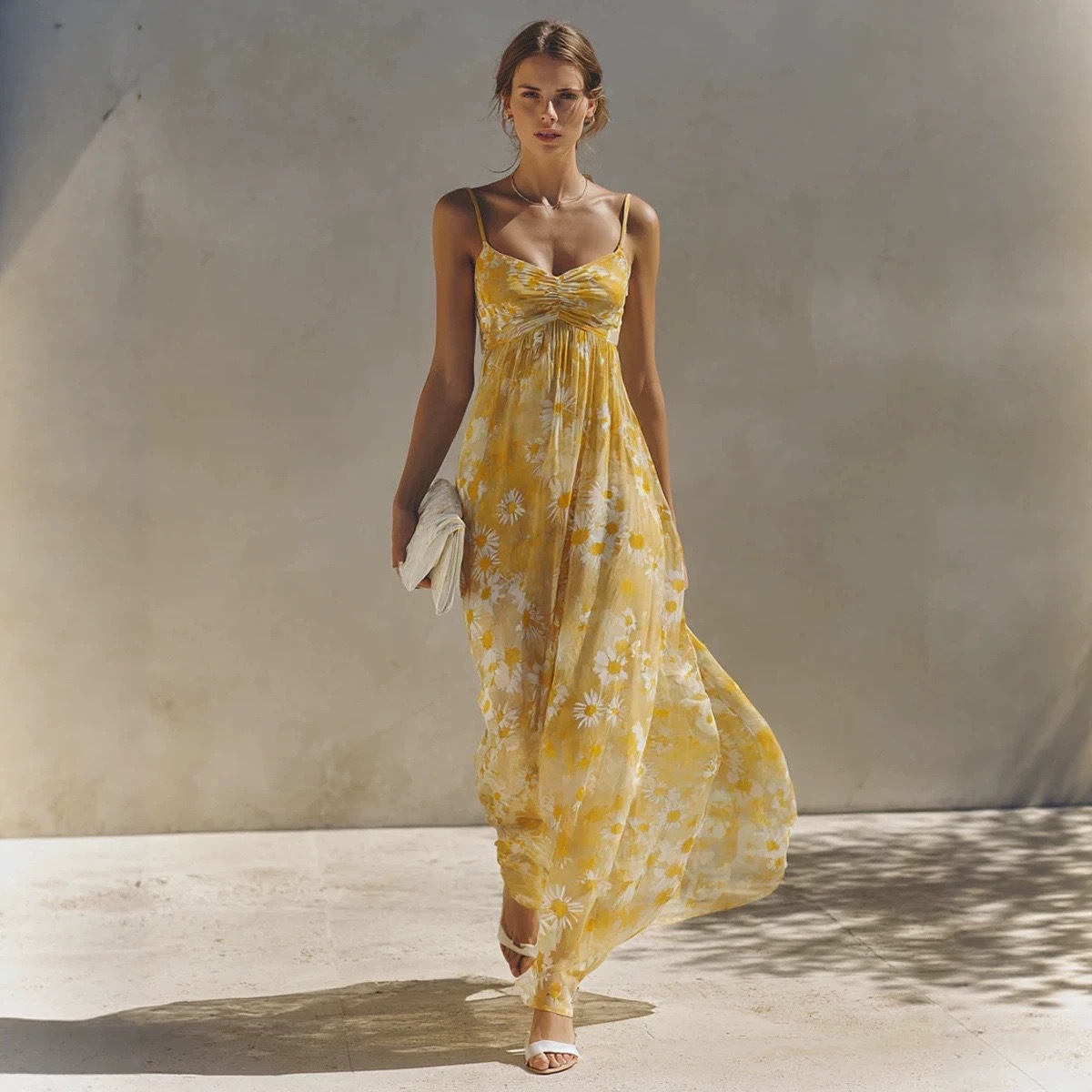 Floral Sleeveless Maxi Dress Summer Beach Vacation