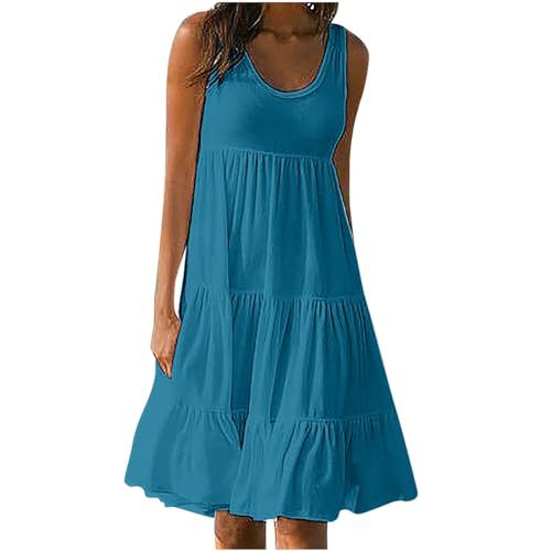 Women's Floral Print Ruched Bodycon Midi Dress Sleeveless Round Neck