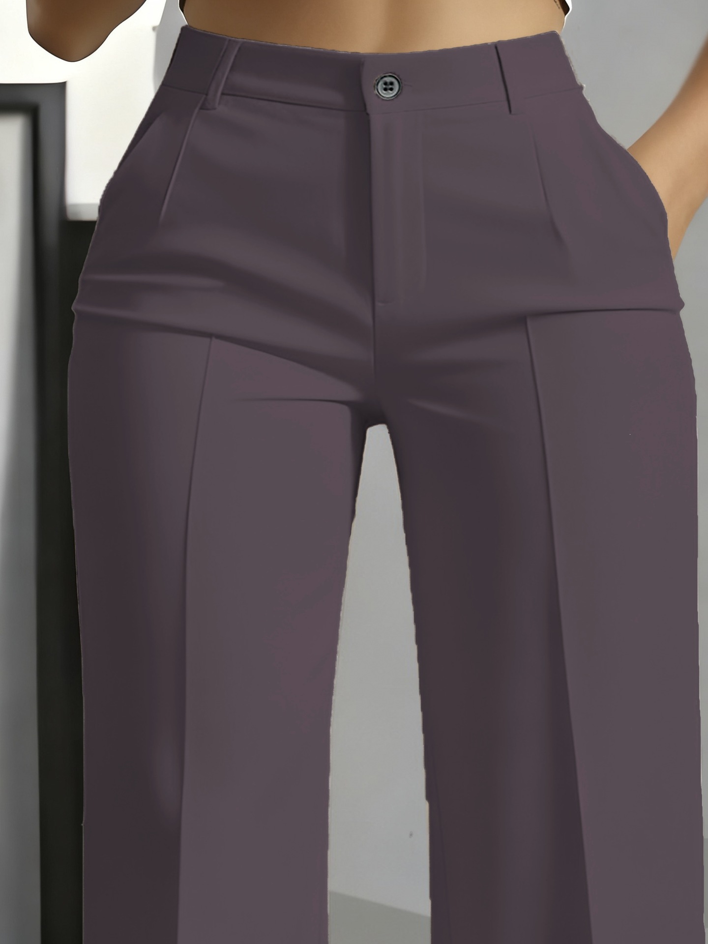 High-Waist Straight-Leg Wide-Leg Suit Pants for Women