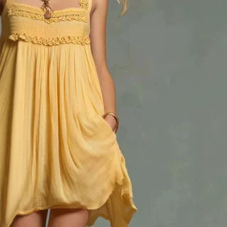 Bohemian Square Neck Sleeveless A-Line Mini Dress