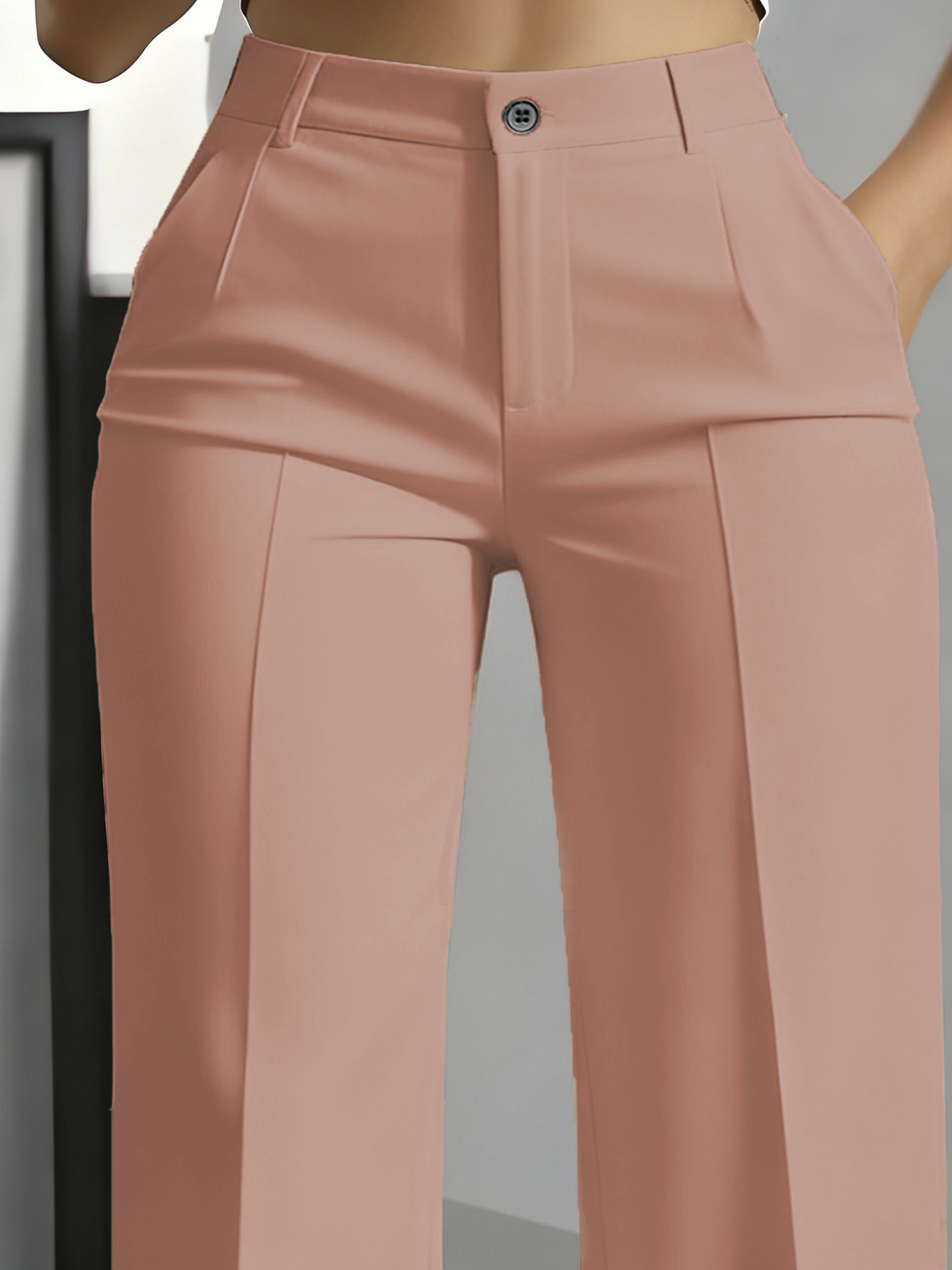 High-Waist Straight-Leg Wide-Leg Suit Pants for Women