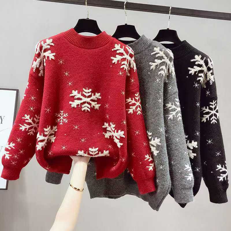 Women's Loose Knit Pullover Sweater Half Turtleneck Long Sleeve