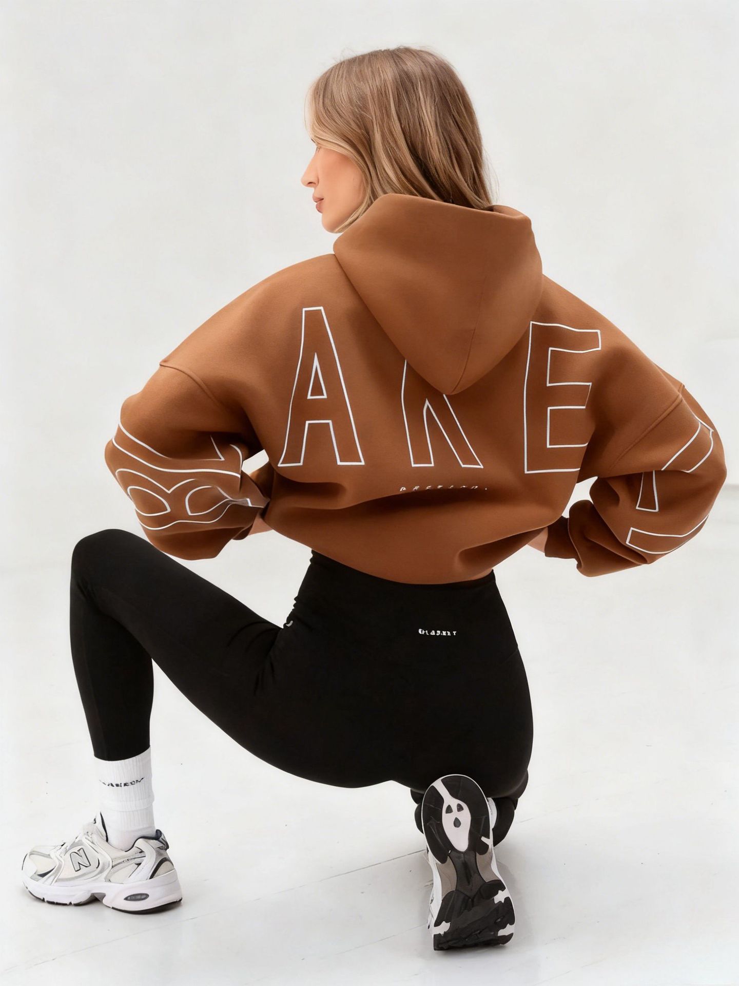 Women's Letter Print Hooded Sweatshirt
