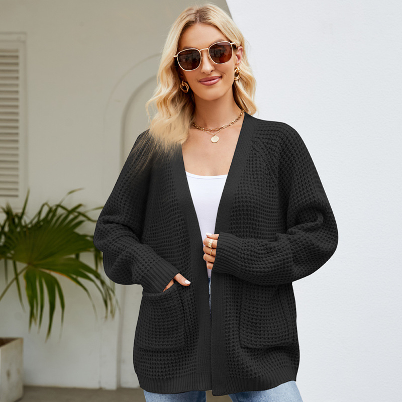 Women's Knit Cardigan Sweater Coat V-Neck Loose Fit