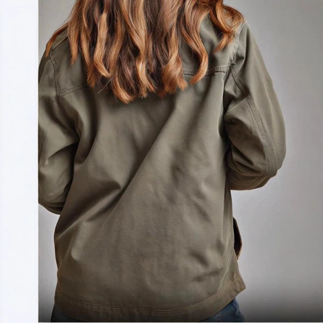 Vintage Stand Collar Asymmetrical Button Pocket Jacket