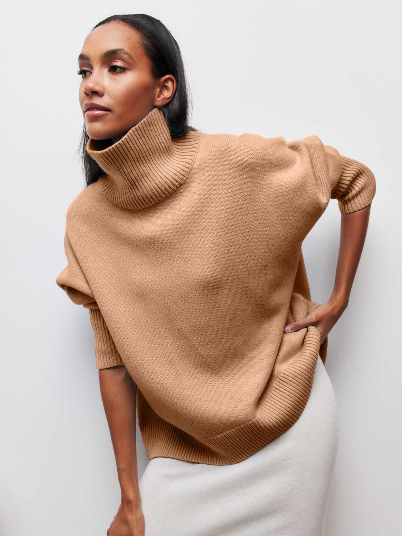 Women's Loose Half-Turtleneck Sweater