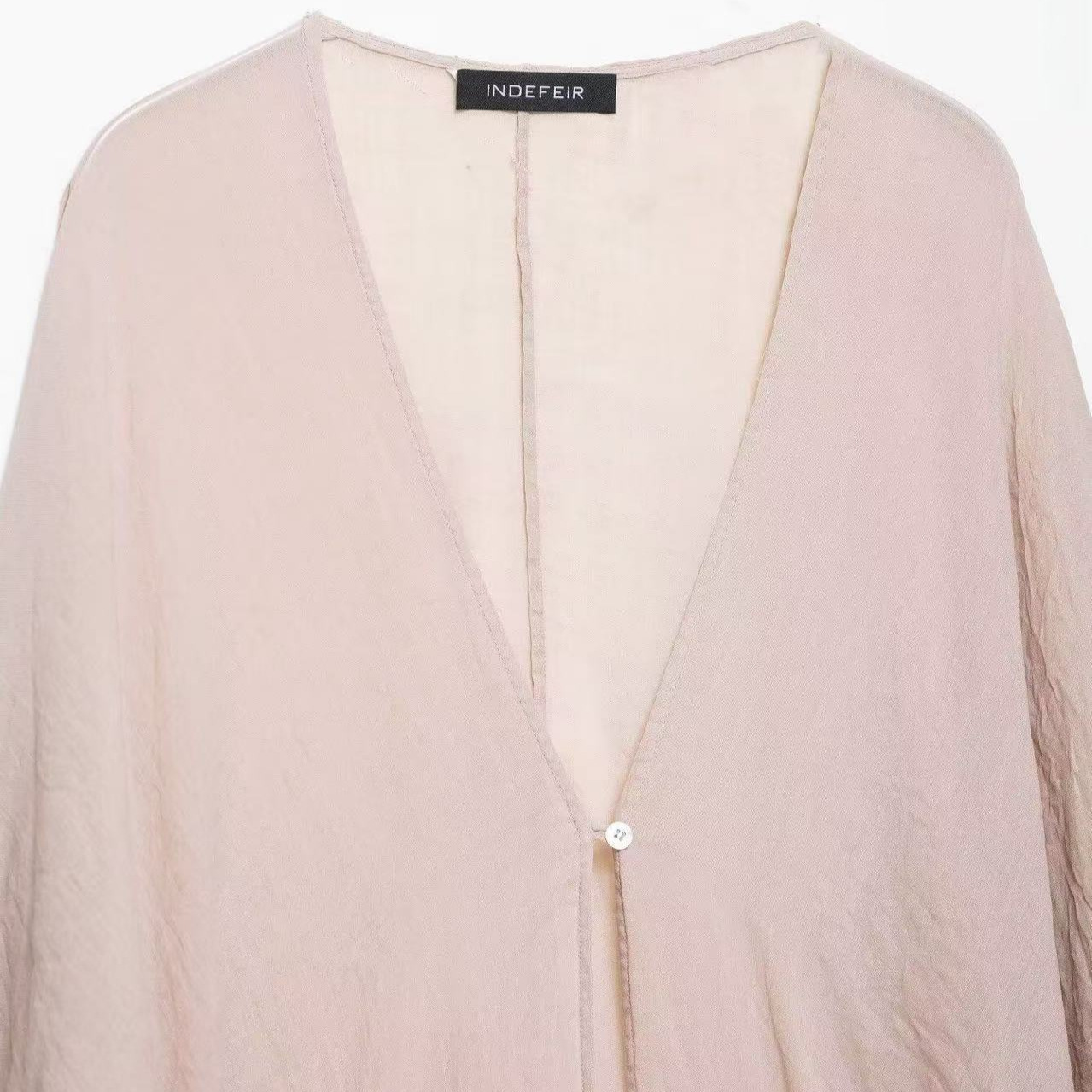 Women's Ramie Long Top Solid Color One Size