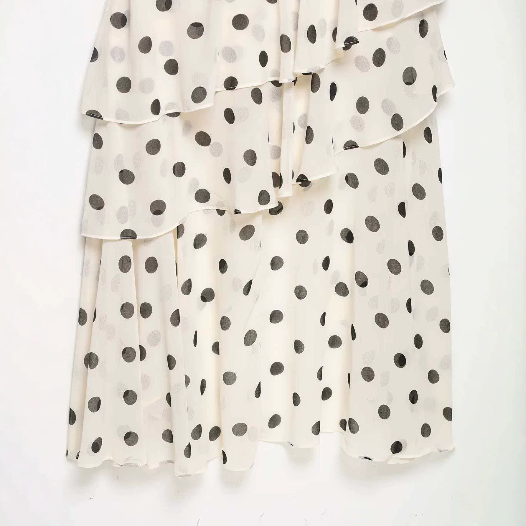 Women's Polka Dot Irregular Cami Dress Sleeveless Slim Fit