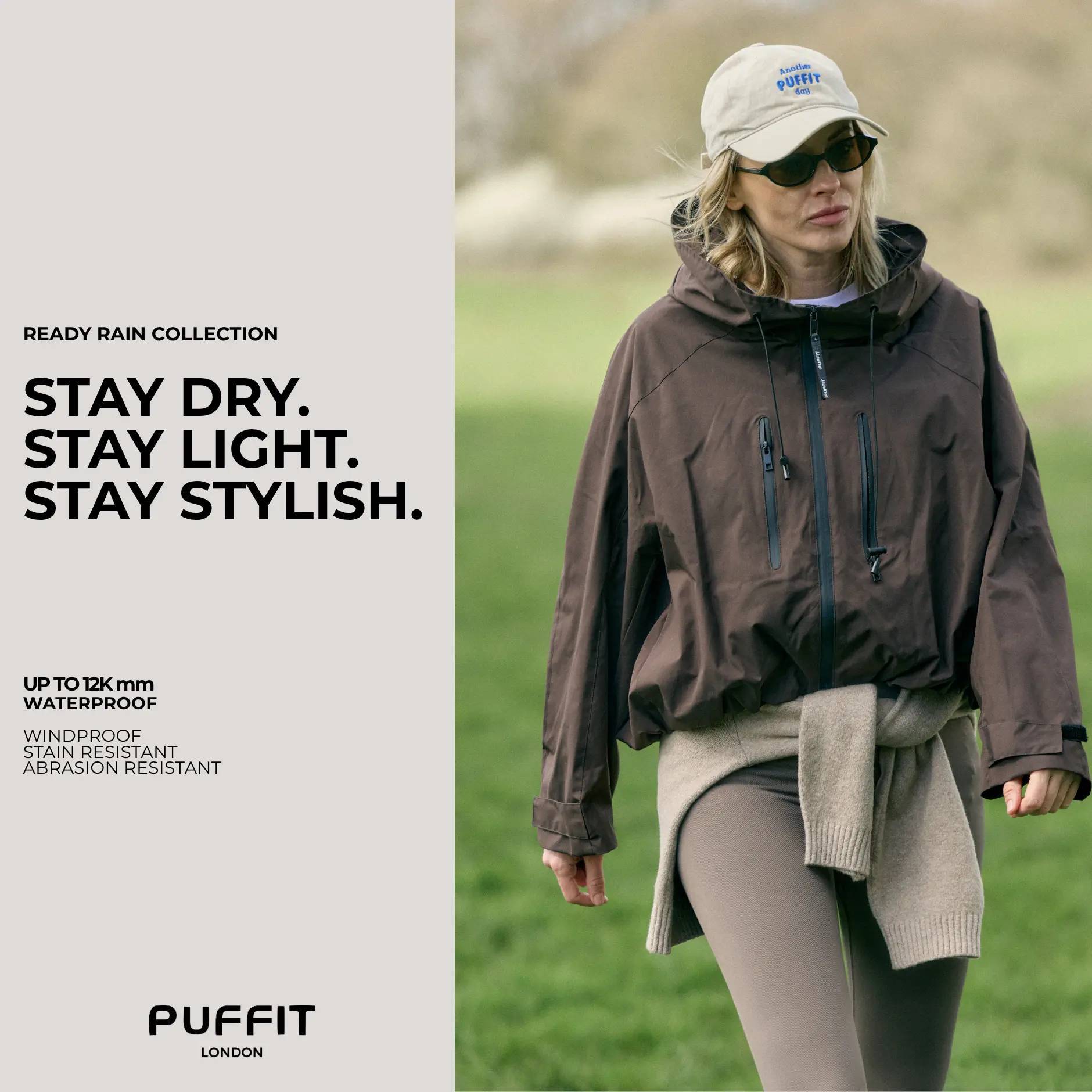 Women's Windproof Waterproof Hooded Jacket Spring Fall Outdoor Loose Fit