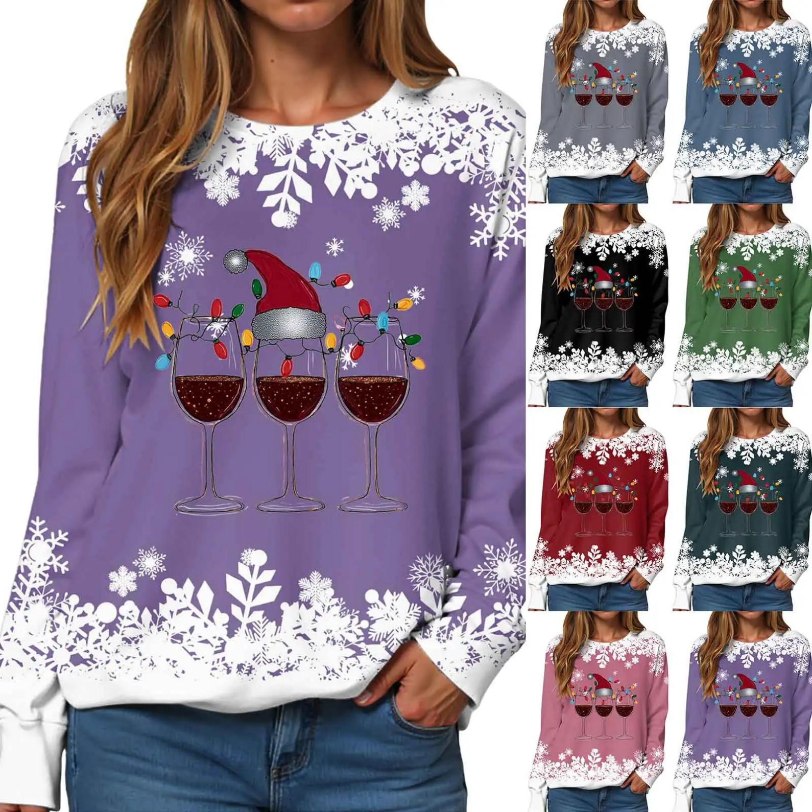 Women's Christmas Print Crewneck Sweatshirt