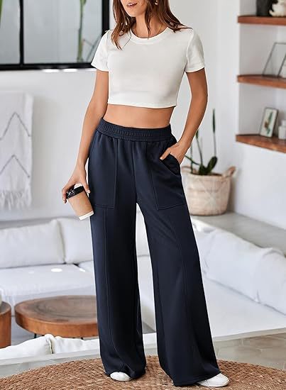 Women's High-Waist Wide-Leg Casual Pants