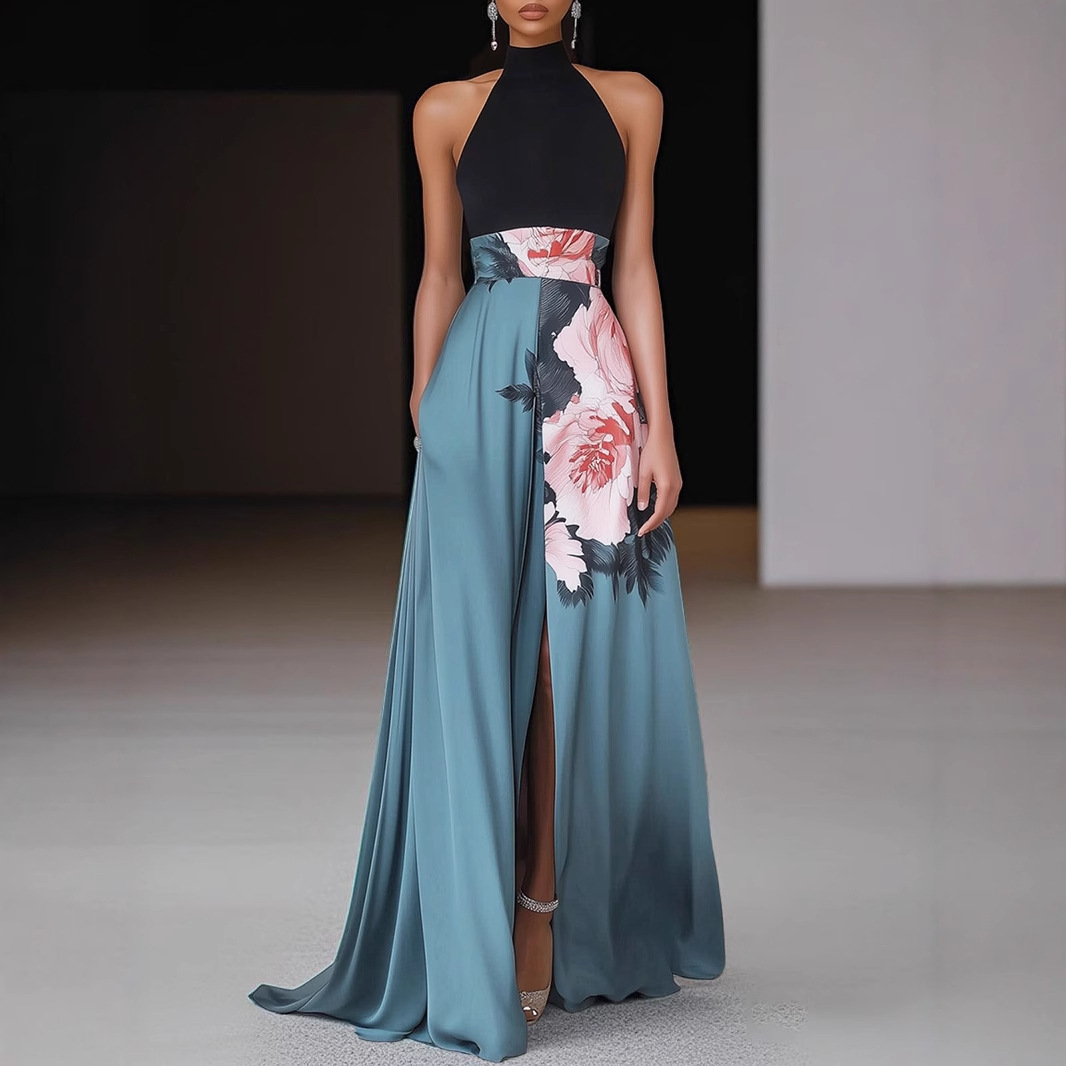 Sleeveless Digital Print Maxi Dress