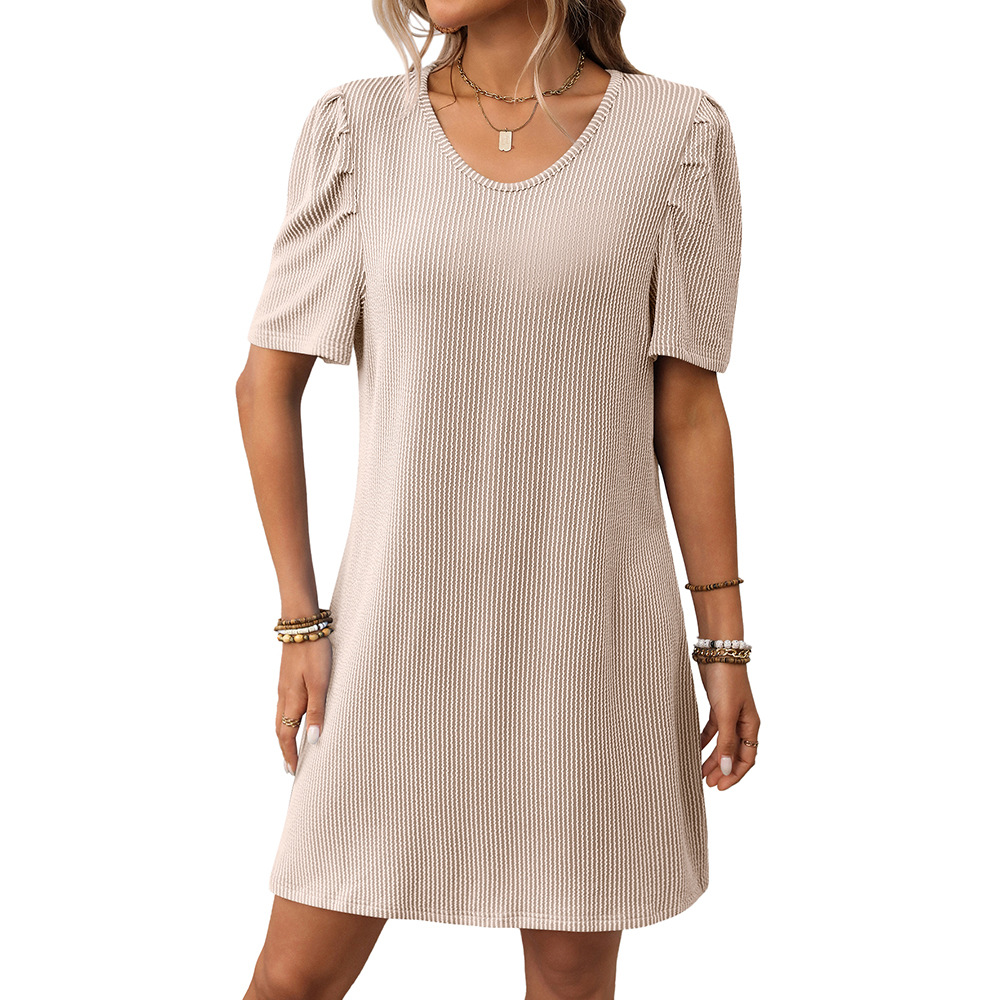 Women's Colorblock Twist Bubble Sleeve Midi Dress