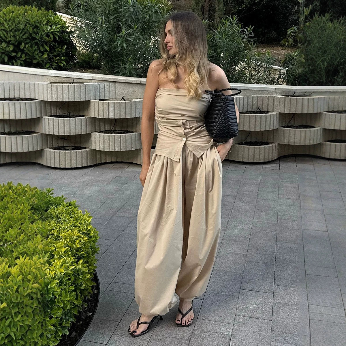 Lantern Pants Streetwear Wide-Leg Loose Casual Trousers