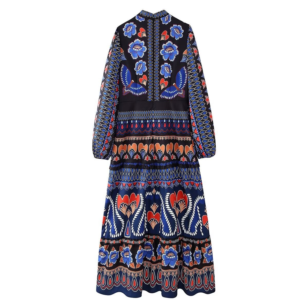 Women's Summer Print Patchwork Tiered Bodycon Dress