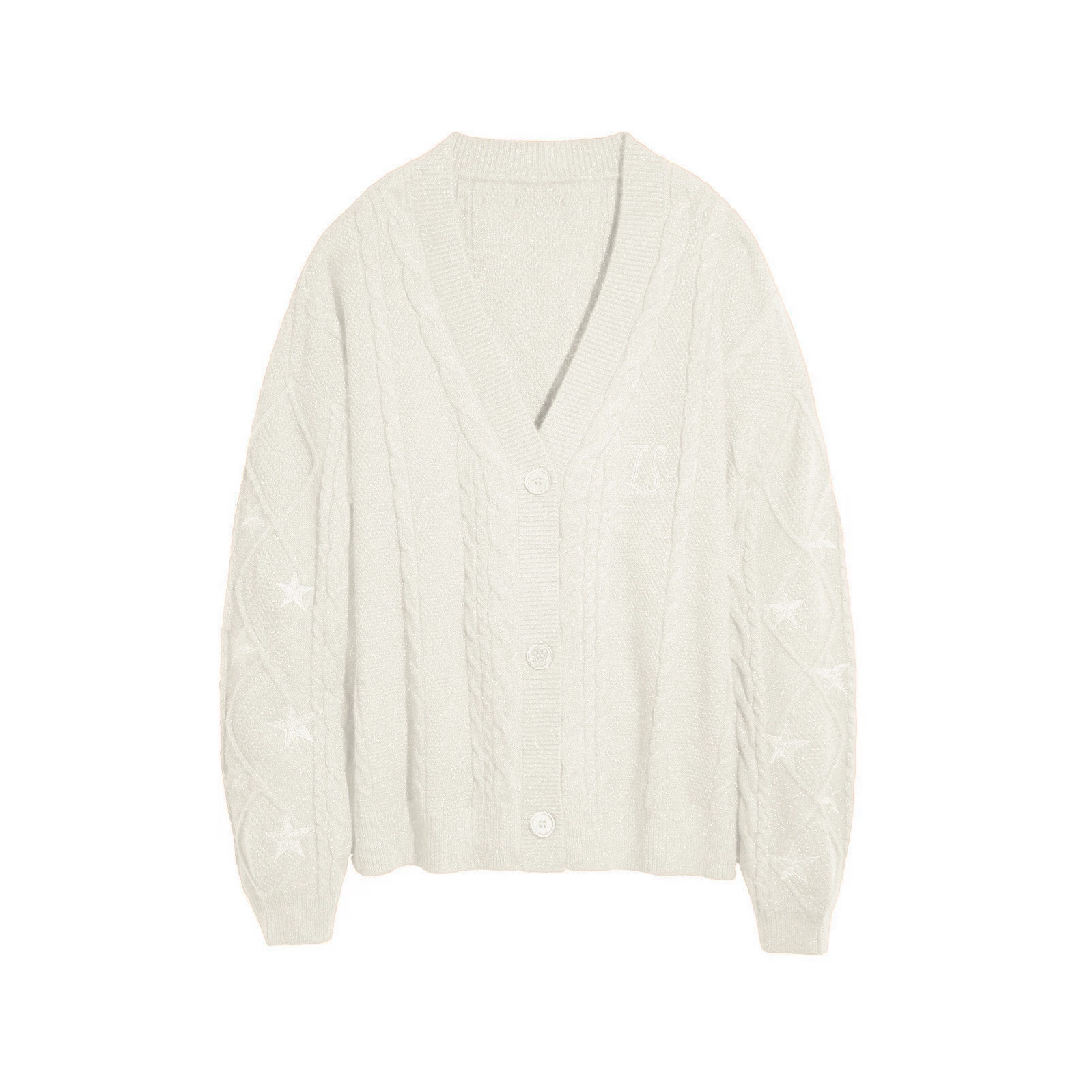 Orange Star Embroidered Cardigan Sweater