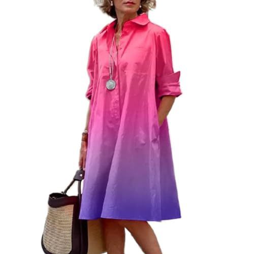 Women's Floral Print Lapel Collar Sheath Dress