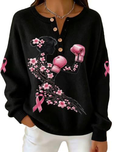 Women's Floral Ribbon Boxing Glove Print Hoodie