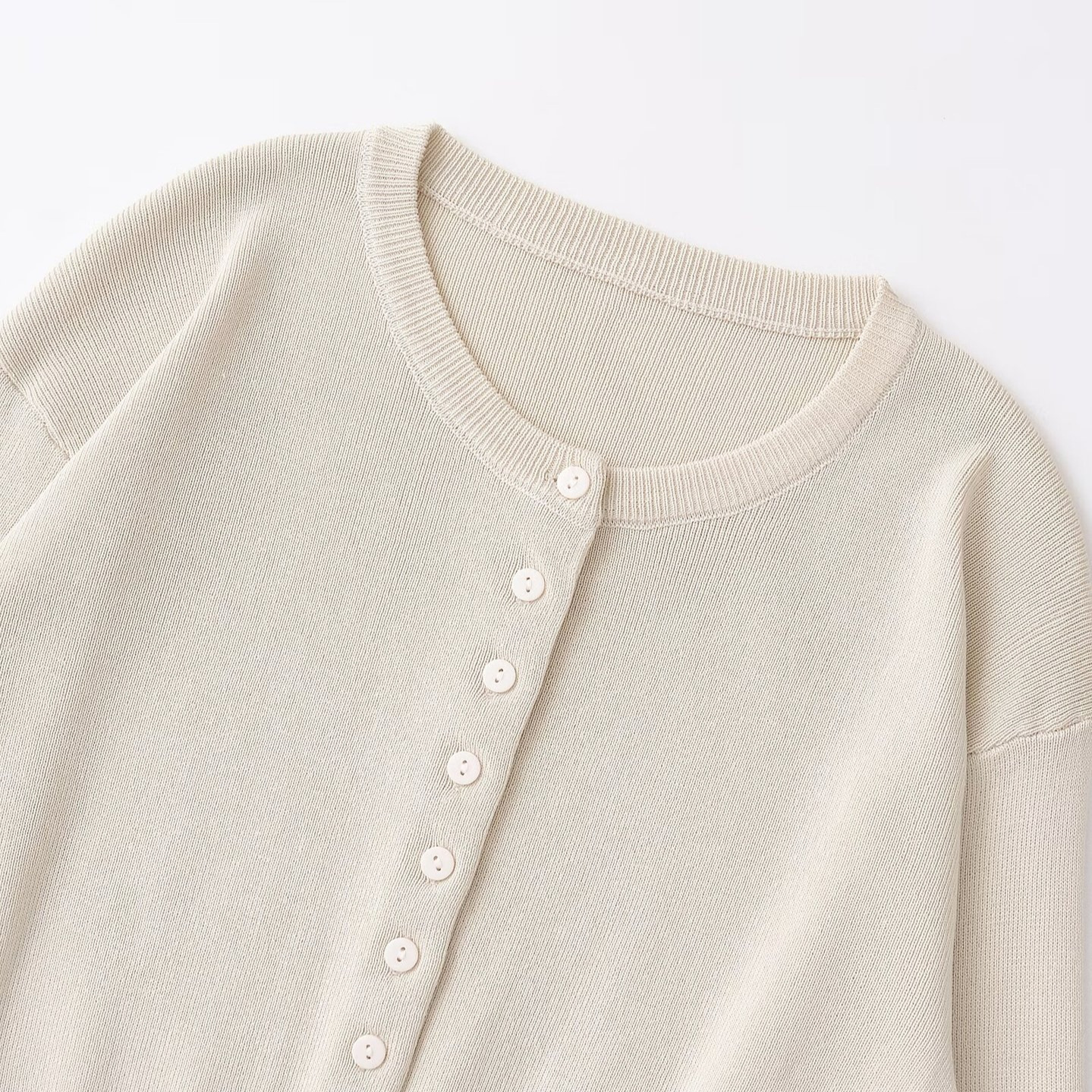 Women's Streetwear Crewneck Button-Front Knit Cardigan