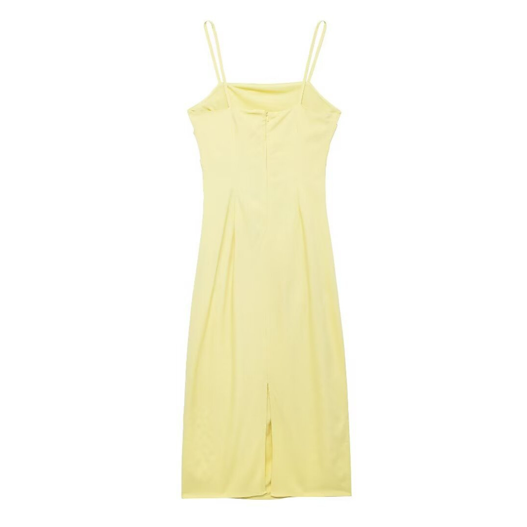 Women's Draped Midi Dress Sleeveless High Waist Bodycon