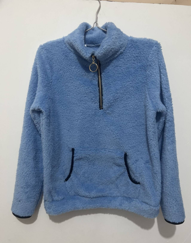 Women's Half-Turtleneck Zip Pocket Fleece Sweatshirt