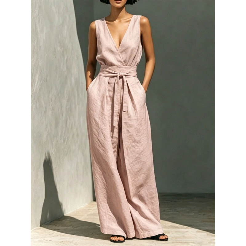 Women's Sleeveless Tank Top and High-Waist Wide-Leg Pants Two-Piece Set
