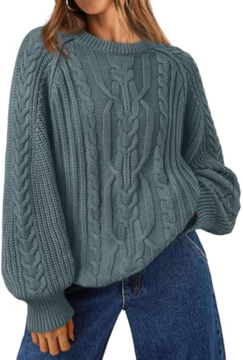 Women's Solid Color Crewneck Long Sleeve Sweater