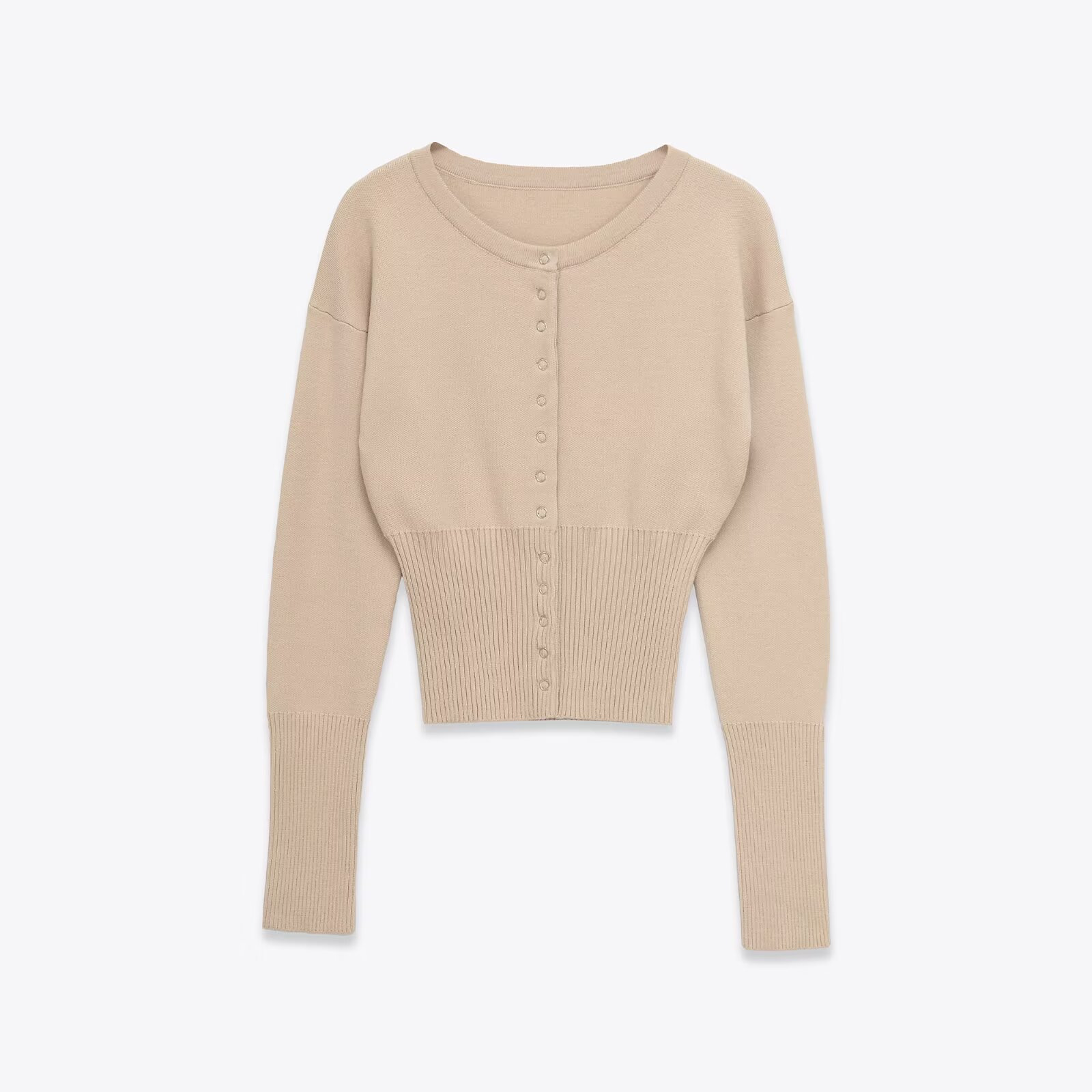 Women's Retro High-Waist Cropped Knit Cardigan