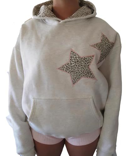 Women's Star Leopard Print Casual Hoodie