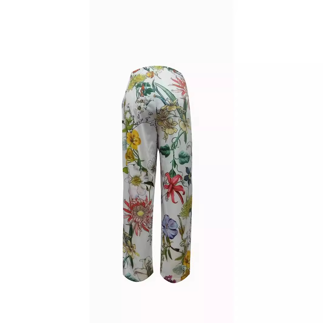 Women's Printed Loose Casual Capri Pants Beachwear