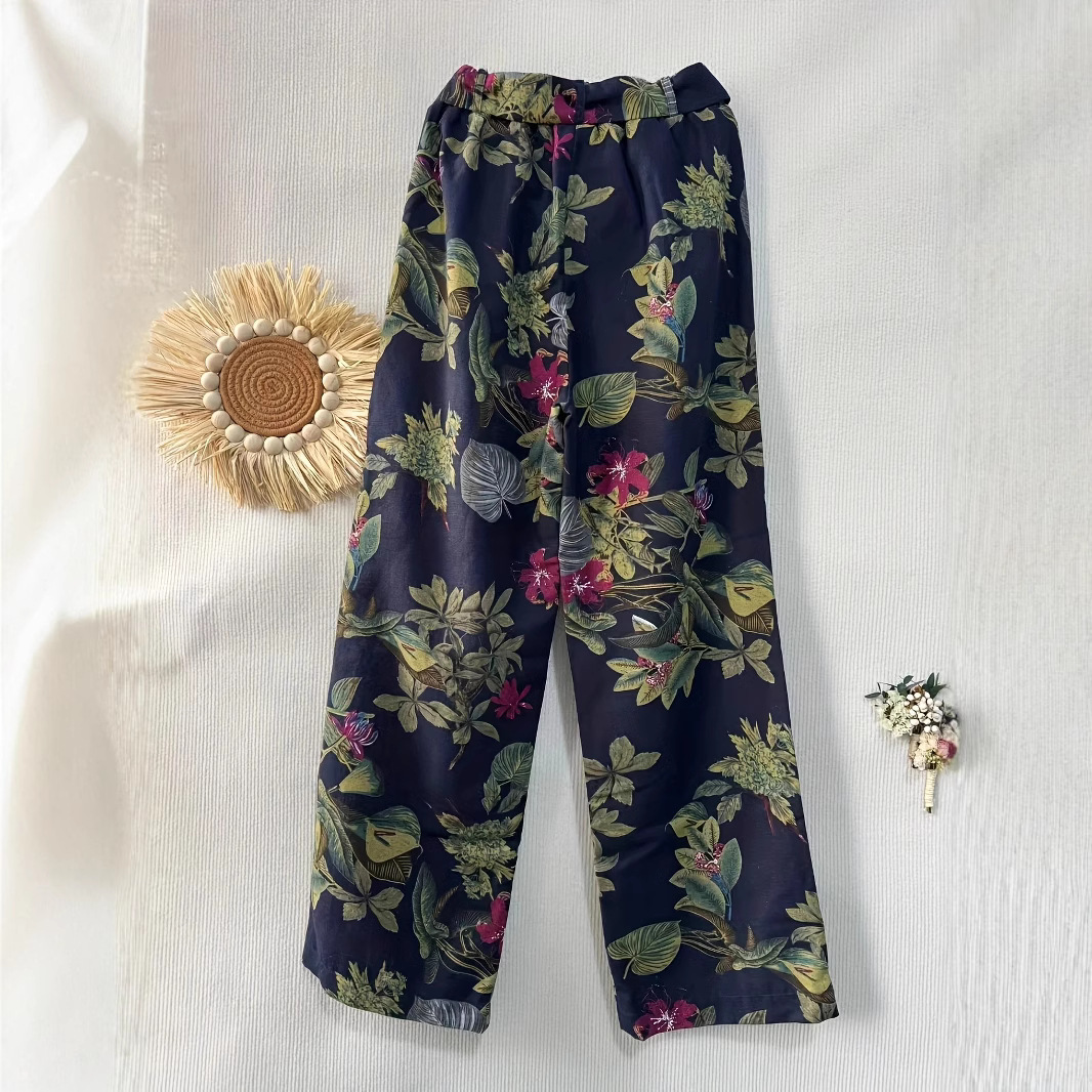 Bohemian Cotton-Linen Wide-Leg Beach Pants