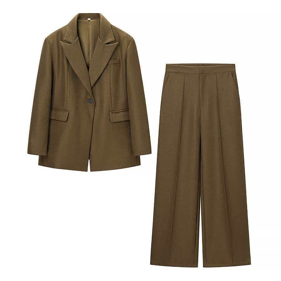 Women's Long Sleeve Two-Button Solid Blazer