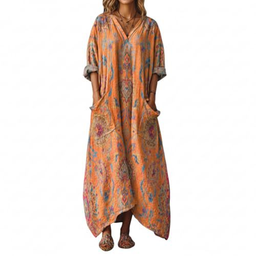 Women's Boho A-Line Midi Dress with 3D Print
