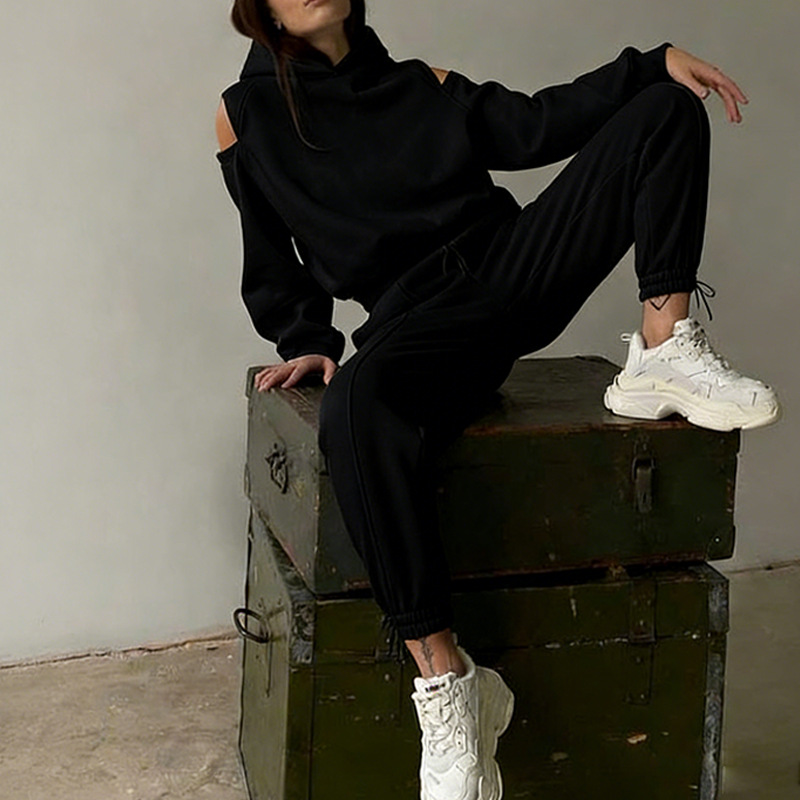 Women's Two-Piece Hoodie and Wide-Leg Pants Set