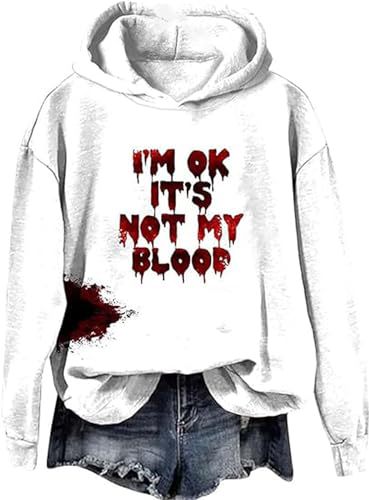 Women's Blood Stain Letter Print Casual Hoodie