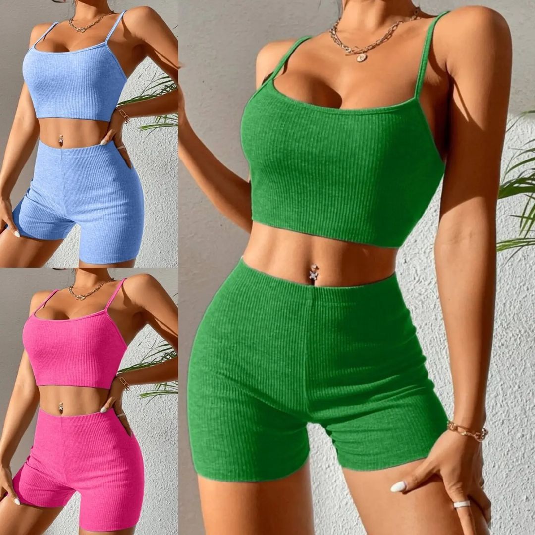 Women's Sleeveless Cami & Shorts Yoga Set
