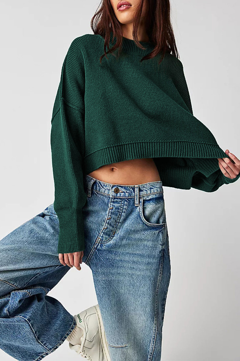 Women's Loose Crewneck Knit Pullover Sweater
