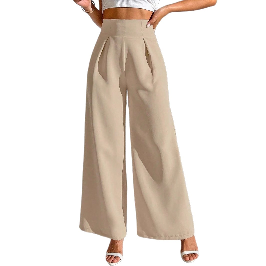 Elegant High-Waist Wide-Leg Dress Pants