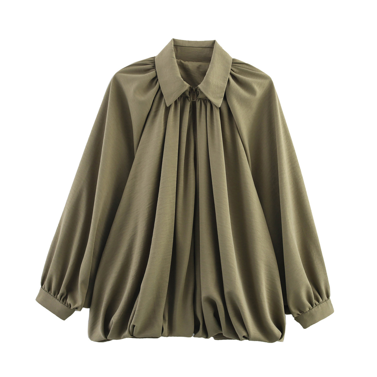 Women's Pleated Loose Puffer Bomber Jacket